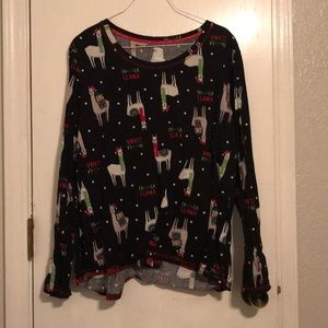 Secret Treasures Llama Pajama Shirt